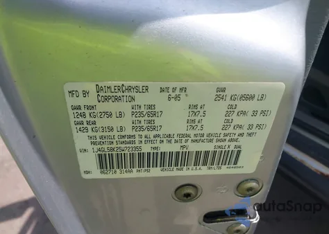 2005 Jeep Liberty Limited Edition from USA, damaged, VIN 1J4GL58K25W723355